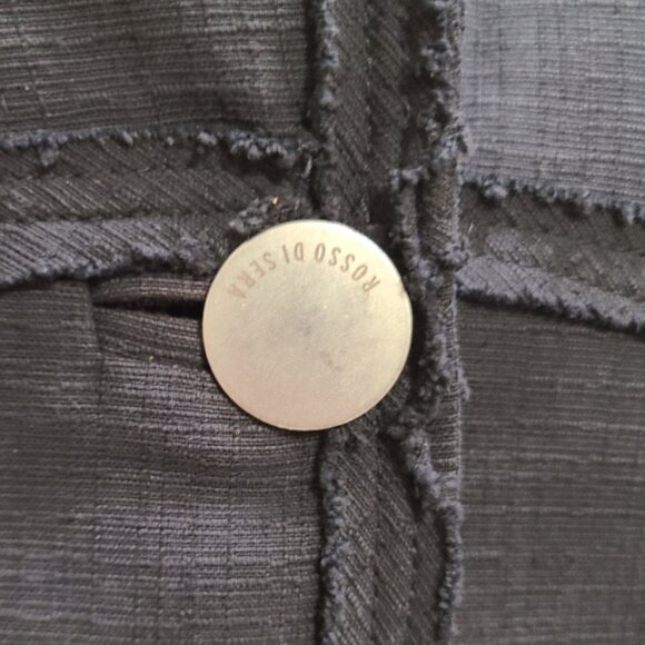 ROSSO DI SERA "LATINA" CROPPED FITTED BLAZER JACKET COTTON RAW EDGES sz 42 - Picture 3 of 8